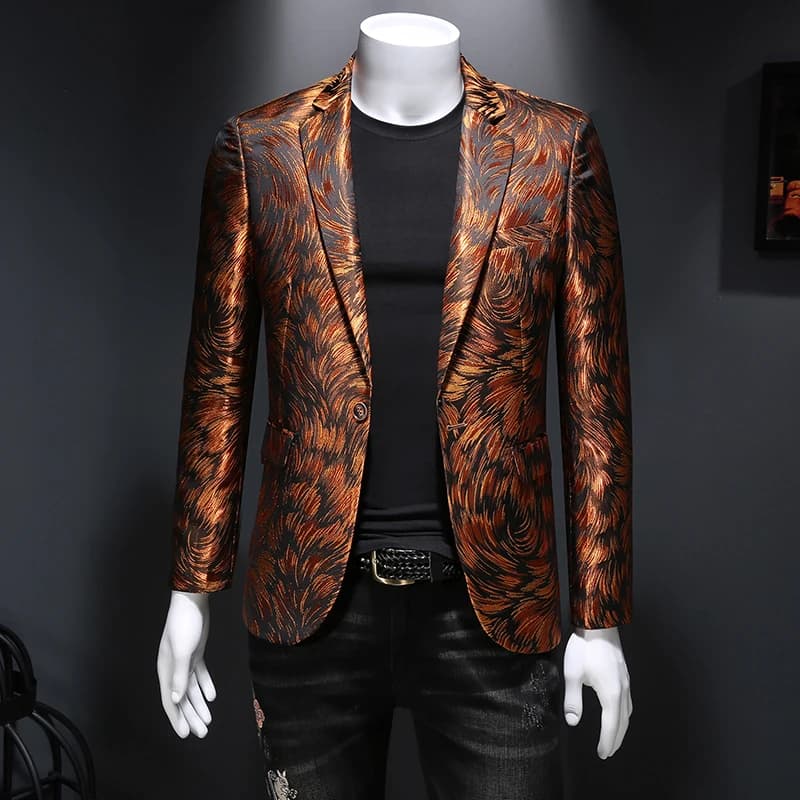 New Men Blazer Homme Stage Outfit