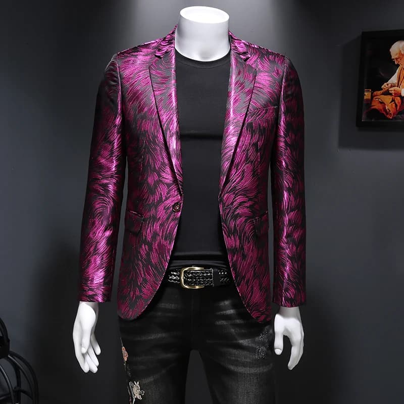 New Men Blazer Homme Stage Outfit