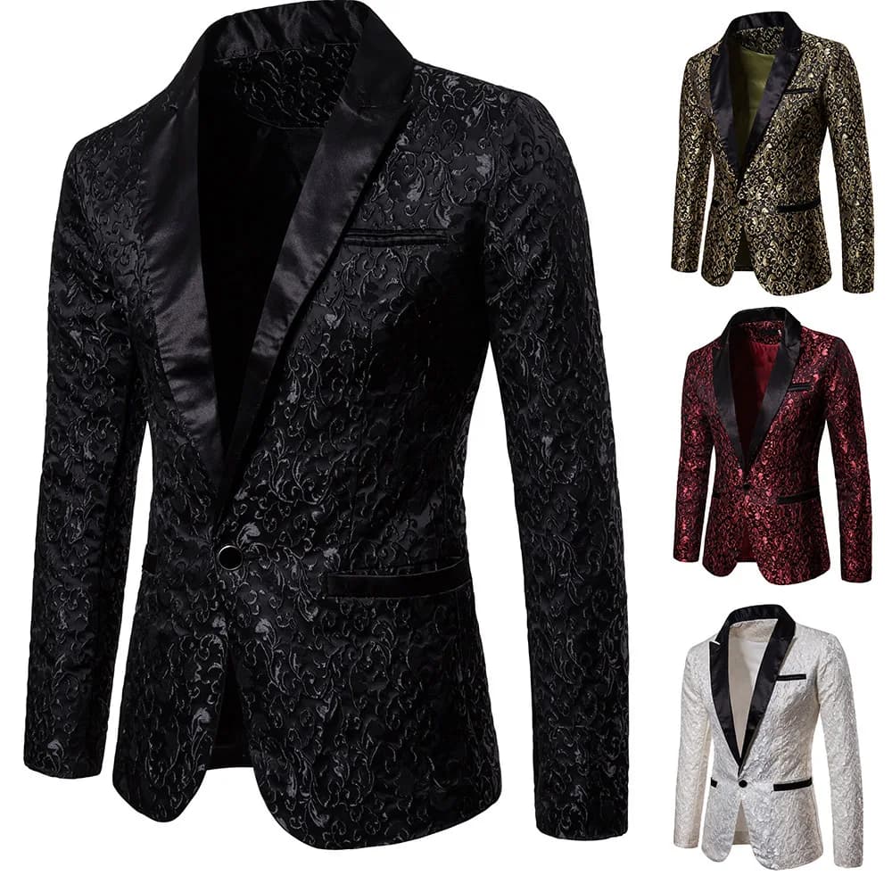 New Men Floral Party Dress Stylish Dinner Jacket