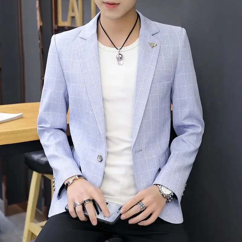 New Men Single Breasted Blazer