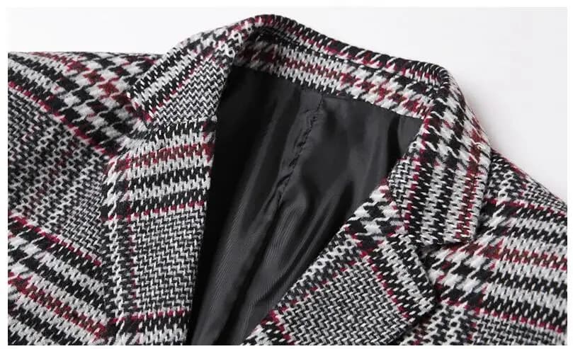 New Men Plaid Business Casual Blazers Spring Autumn