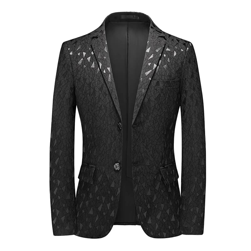 New Classic Black Jacquard Men Business Blazer
