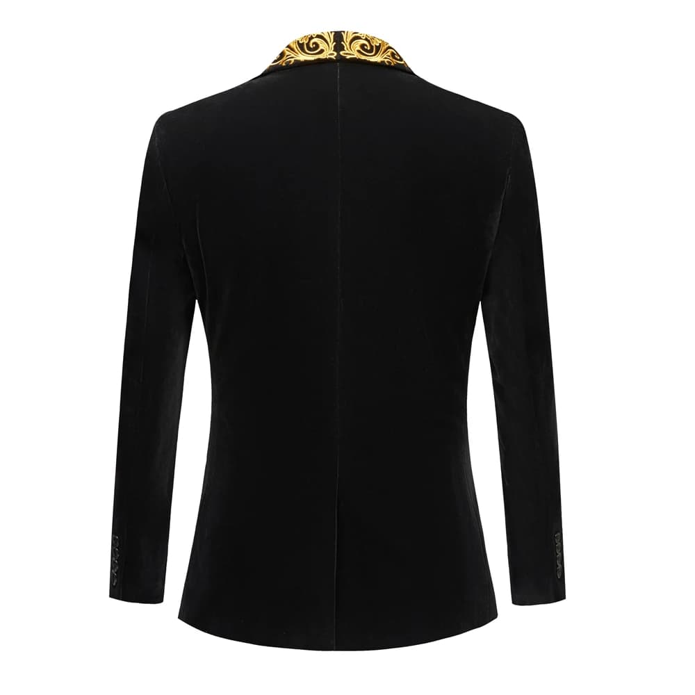 New Men Embroidered Shawl Lapel Groom Wedding