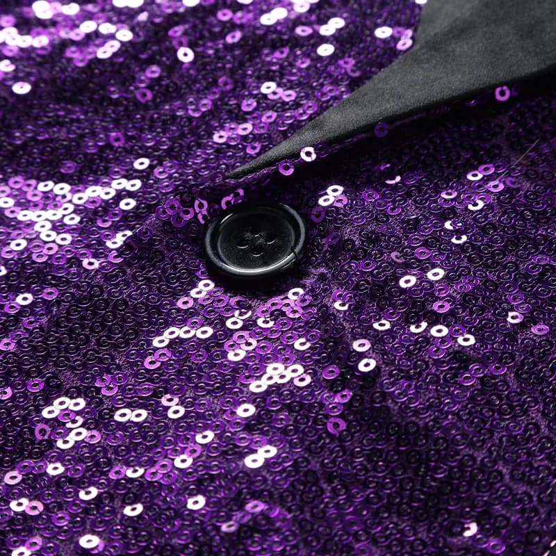 New Shiny Sequin Glitter Embellished Tuxedo Suit Jacket Men One Button Shawl Collar Blazer