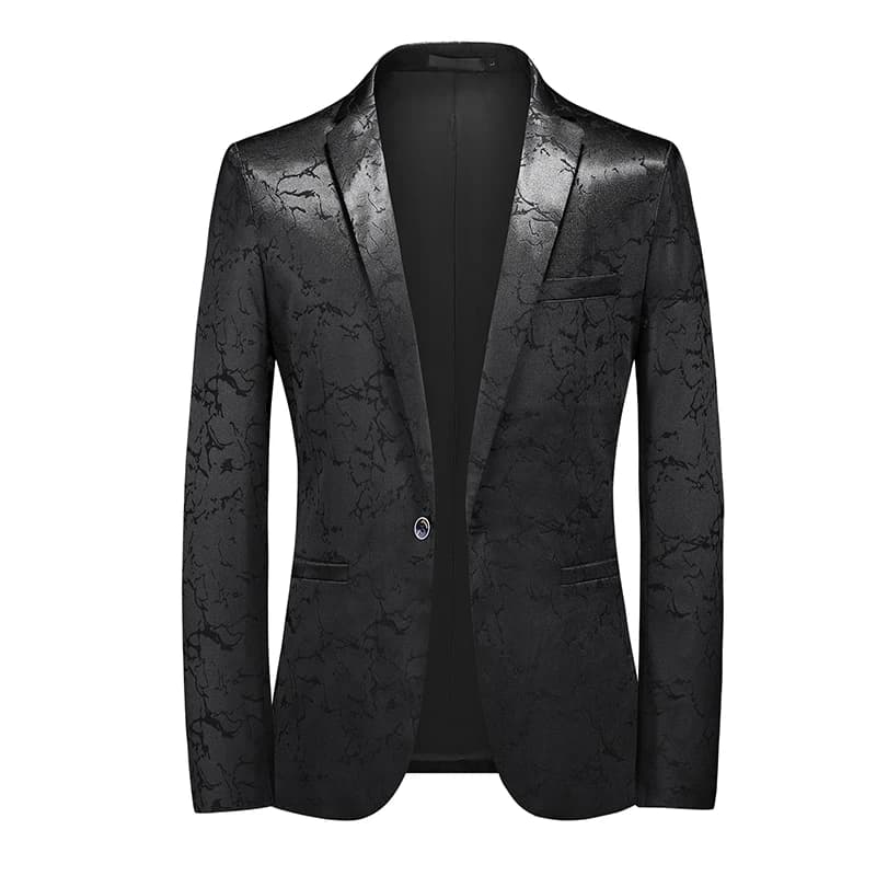 New Classic Black Jacquard Men Business Blazer