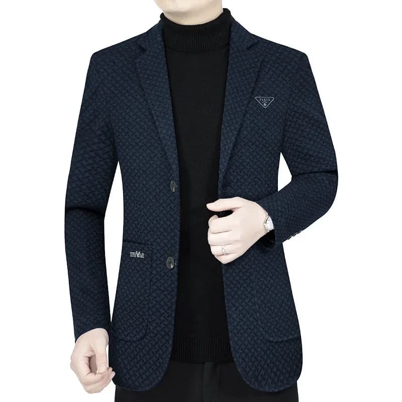 New Men Business Blazers Checkered Casual Coats