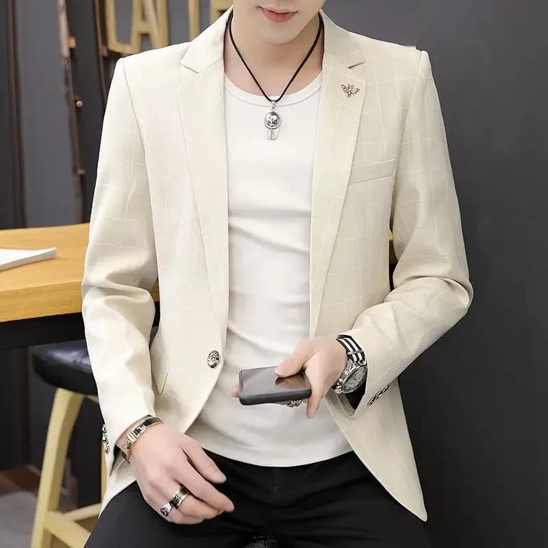 New Men Single Breasted Blazer