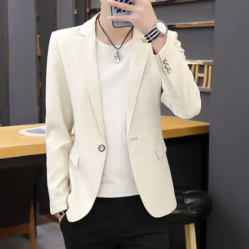 New Men Single Breasted Blazer