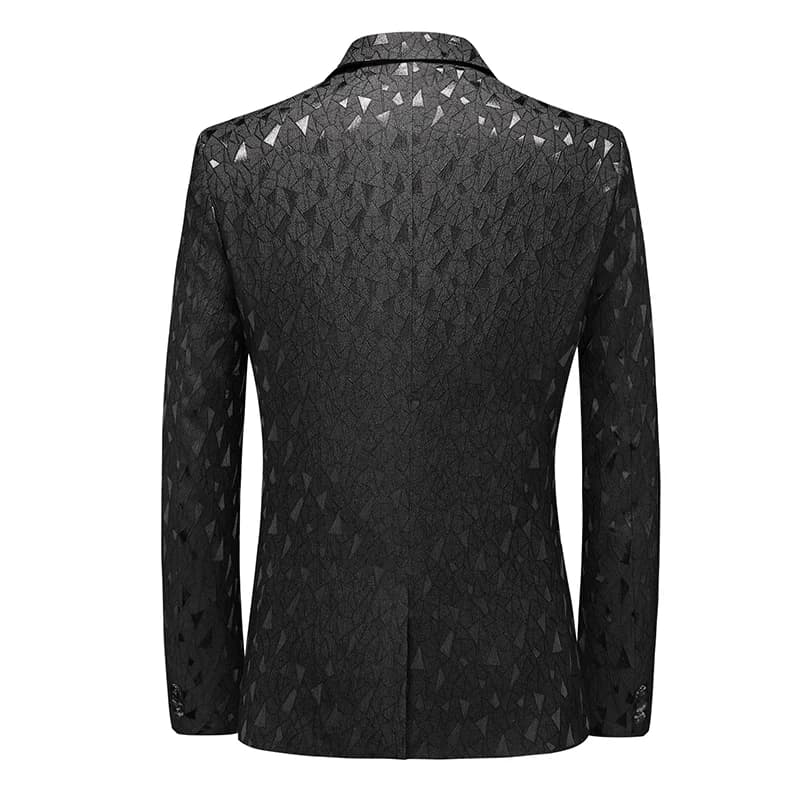 New Classic Black Jacquard Men Business Blazer