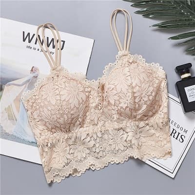 Women Push Up Wireless Lace Bra Top Women Plus Size Bralette Underwear Lingerie Full Cup