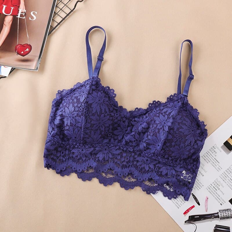 Women Push Up Wireless Lace Bra Top Women Backless Bralette Underwear Lingerie Full Cup Hot