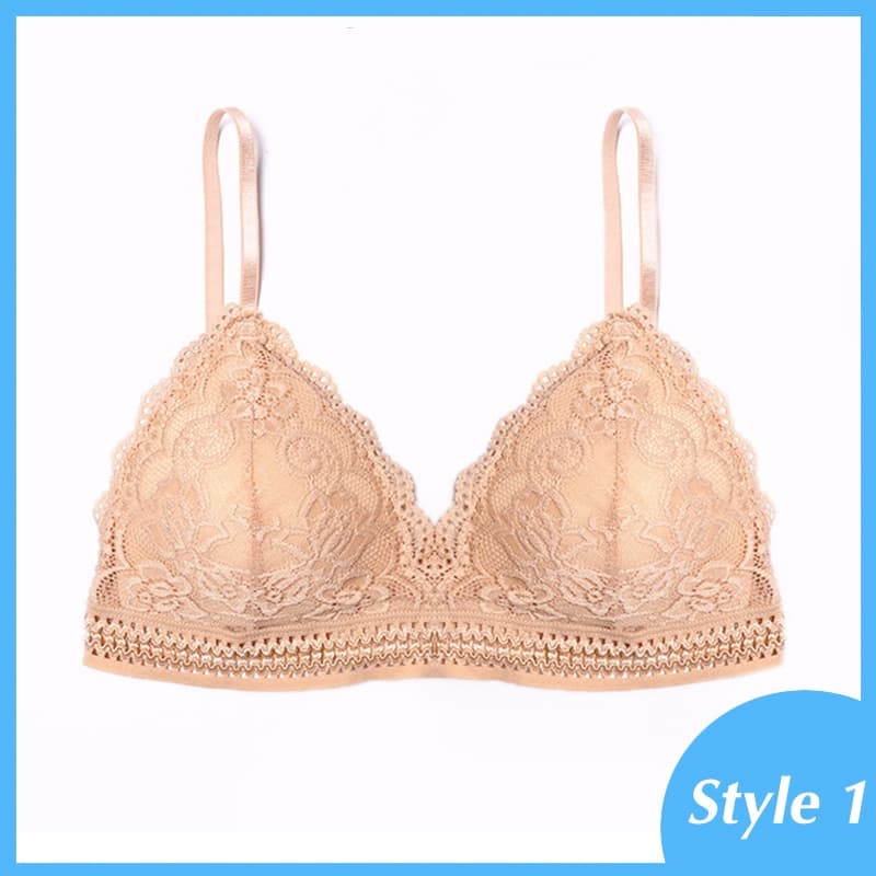 French Style Bralette Seamless Deep V Lace Bra Wireless Thin Underwear Sexy Lingerie Soft Push Up Bras For Women Hot – view 4