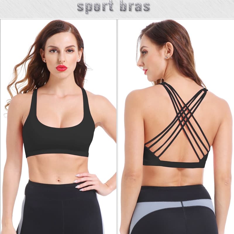 Cross Back Open Halter Sport Bra Sexy Vest Top Fitness Women Running Sport Yoga Shirt Bra Gym Compression Brassiere
