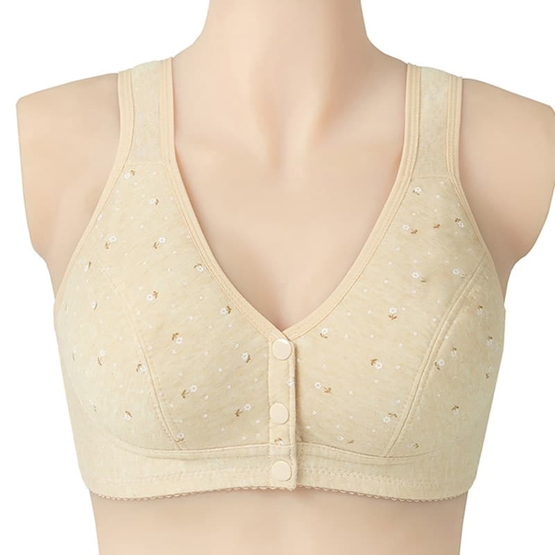 Women Comfortable Cotton Bra Gift For Mom Fashion Soft Bralette Underwear Stretch Plus Size Pink Nude Color Vest Brassiere