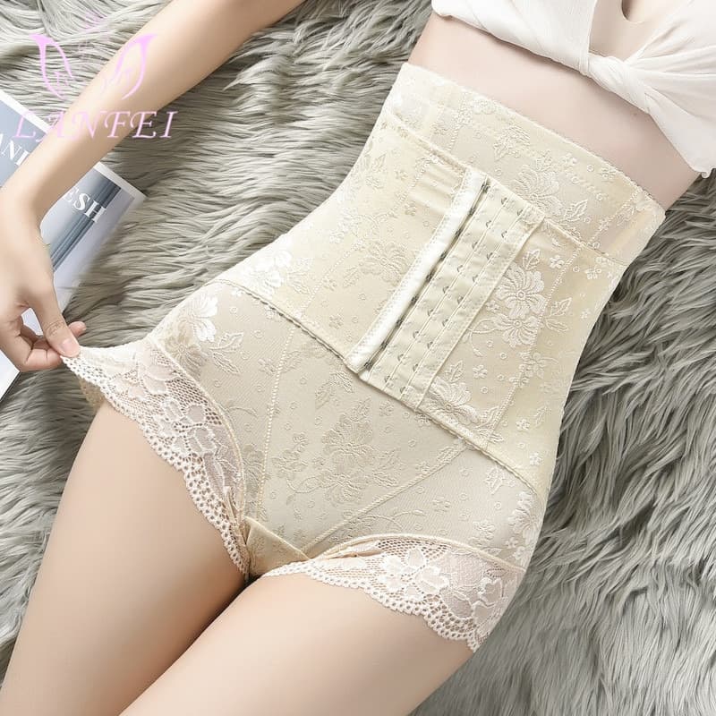 Panties Sexy Lace Shapers Women High Waist with Zipper Double Control Panties Body Shaper Slimming Shapewear Short