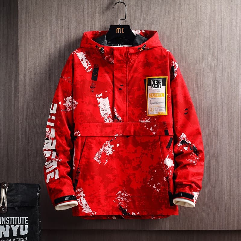 New Spring Autumn Jacket Fashion Casual Streetwear Hooded Jacket Windbreaker Coat Male Outwear Camouflage Hip Hop Clothes