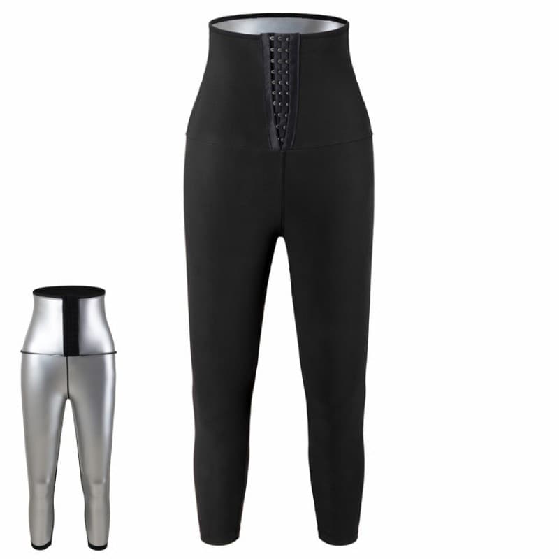Women Abdomen Control Hip Lifting Sweat Pants Sauna Beam High Waist Body Fitness Breasted Three-Point/Five Point Shorts