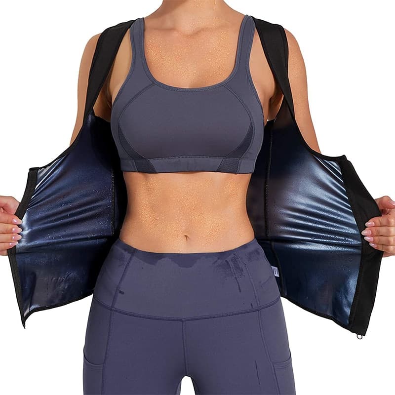 Women Shaper Vest Sweat Shapewear Tank Top Slimming Vest Waist Trainer Corset Gym Fitness Hot Workout Zipper Shirt