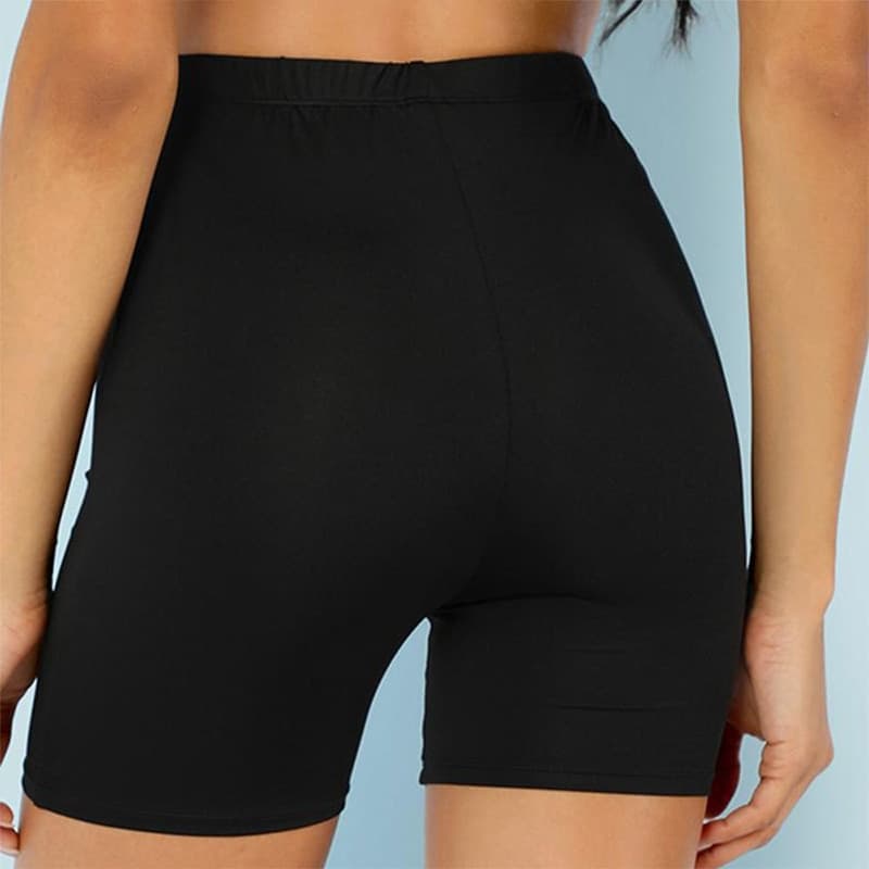 Women Casual Thin Fitness Short High Waist Fashion Biker Shorts Summer Slim Knee Length Bottoms Black Cycling Shorts Streetwear