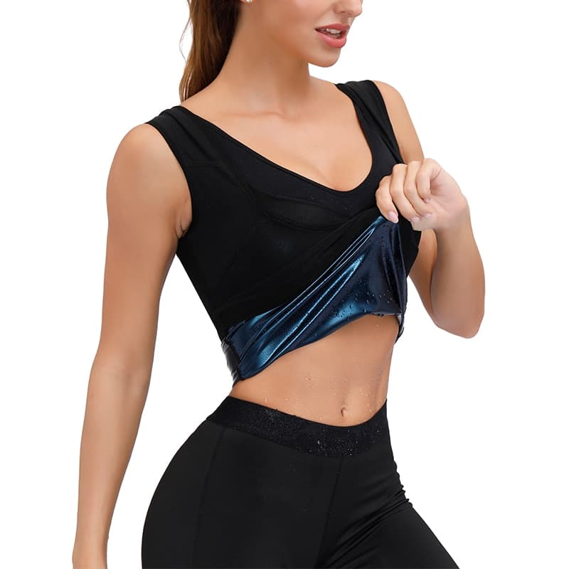 Women Shaper Vest Sweat Shapewear Tank Top Slimming Vest Waist Trainer Corset Gym Fitness Hot Workout Zipper Shirt
