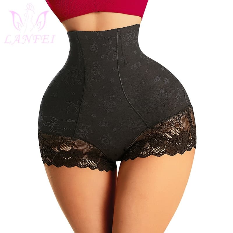 Panties Sexy Lace Shapers Women High Waist with Zipper Double Control Panties Body Shaper Slimming Shapewear Short