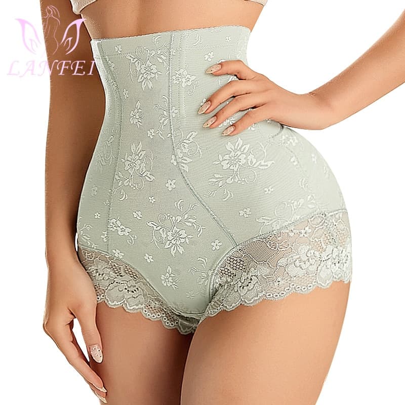 Panties Sexy Lace Shapers Women High Waist with Zipper Double Control Panties Body Shaper Slimming Shapewear Short