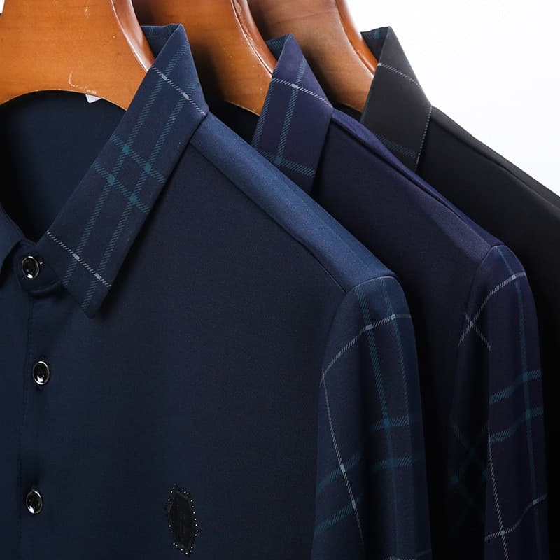 New Men Fashion Solid Polo Casual Shirt Korean Fashion Clothing Long Sleeve Casual Fit Slim Man Polo Shirt Button Collar Tops