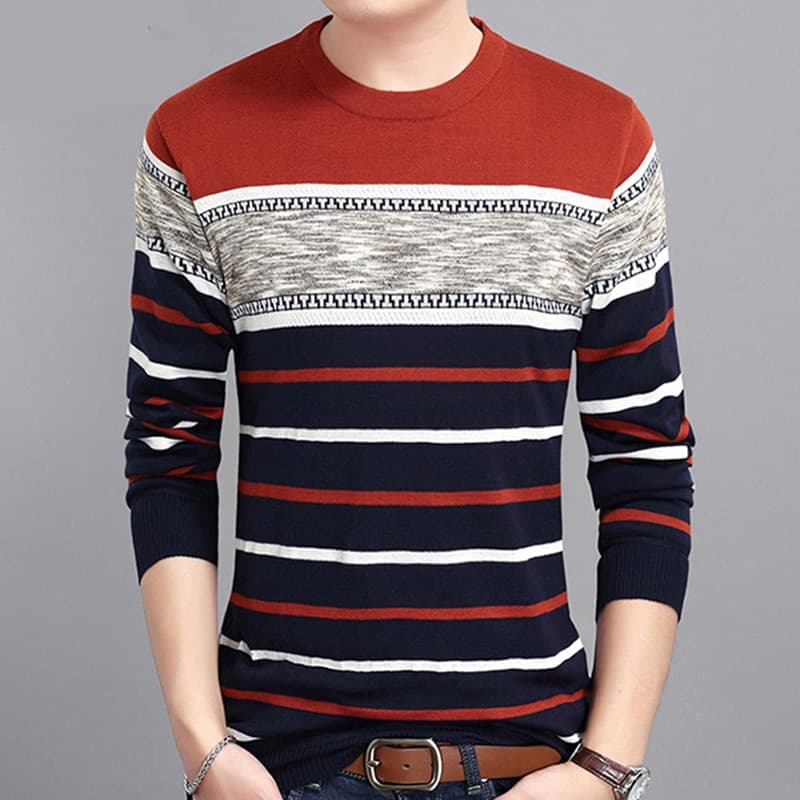 Brand Clothing Men Sweater Autumn Shirt New Round Collar Pullover Men Knit Shirt Slim fit Fashion Polo Sweater Streetwear