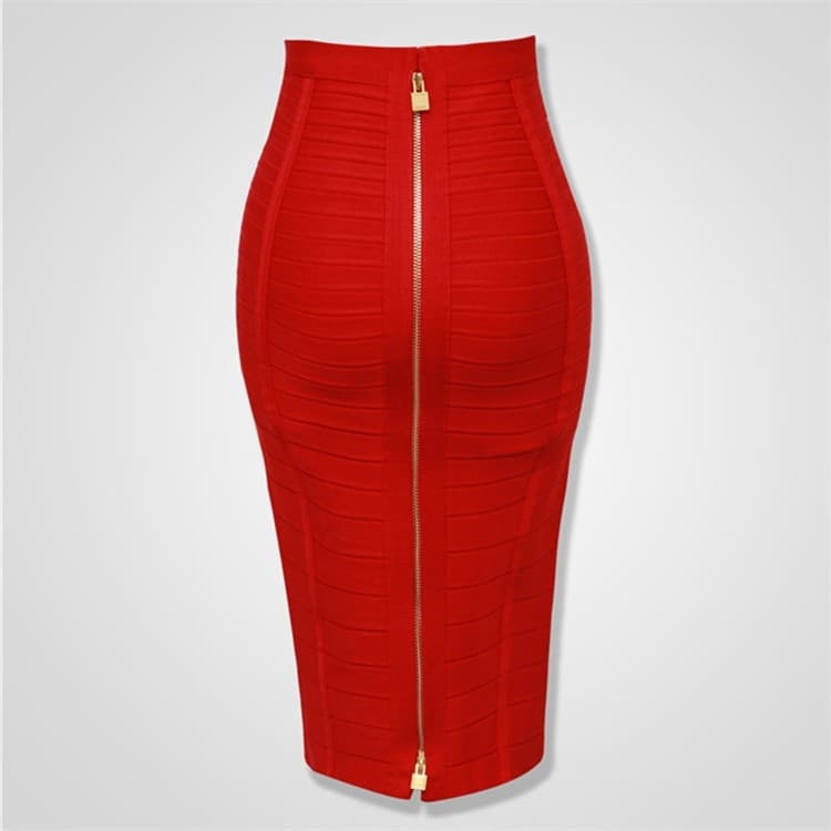 Sexy Solid Zipper Skirt