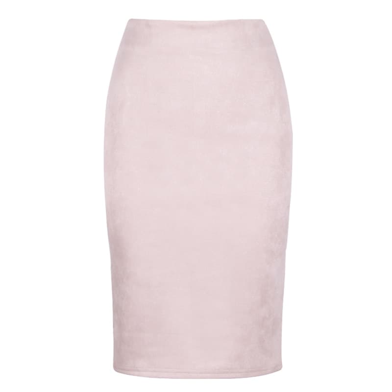 Sexy Suede Midi Pencil Skirt Women Fashion Elastic High Waist Office Lady Body con Skirts