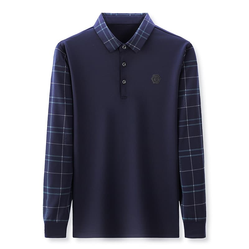 New Men Fashion Solid Polo Casual Shirt Korean Fashion Clothing Long Sleeve Casual Fit Slim Man Polo Shirt Button Collar Tops