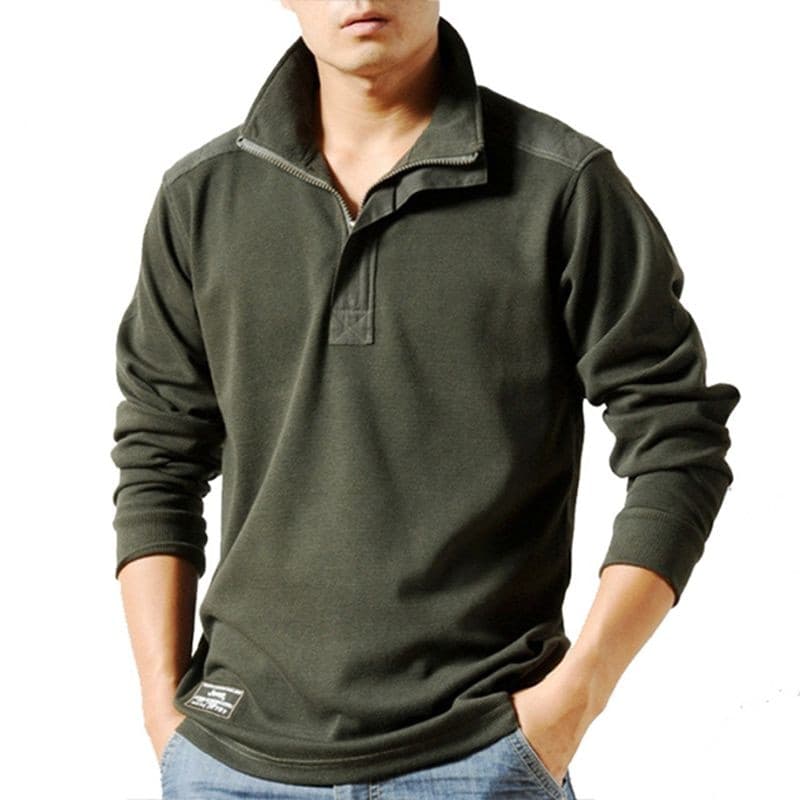 Men Casual Autumn Shirt Loose Long Sleeved Tactical Shirts Military Big Size Business Leisure Men Polo Shirt