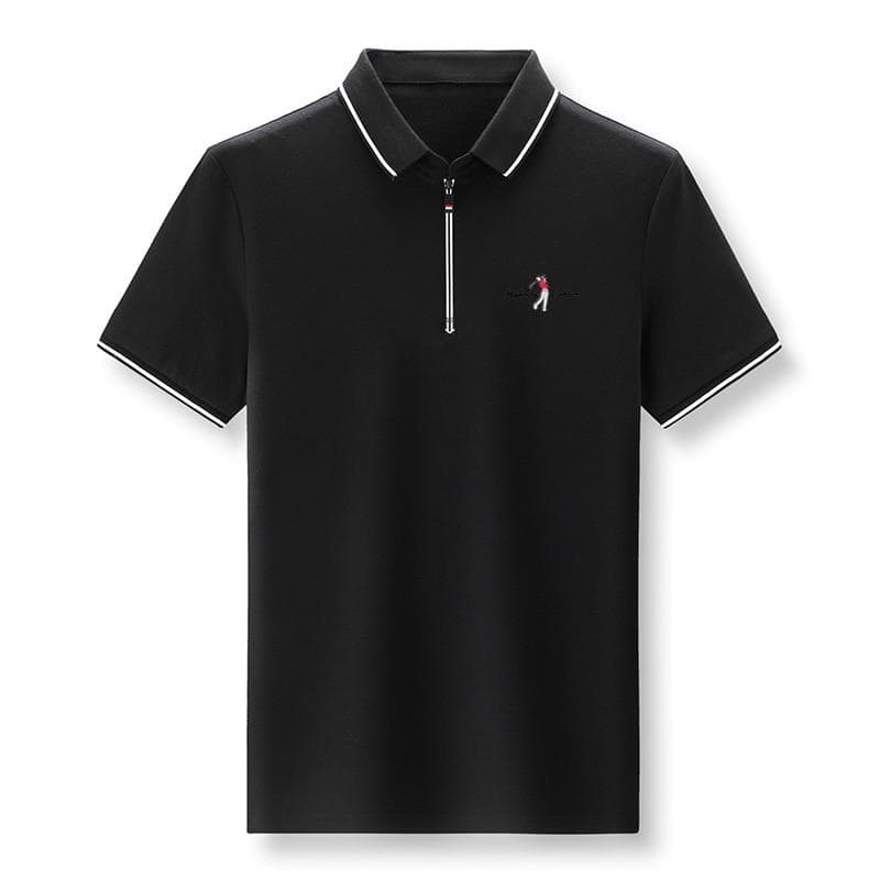 Men Summer Polo Short Sleeve Shirt Zipper Lapel Tops Casual Slim Trend Good Quality Tees Hommes Clothing