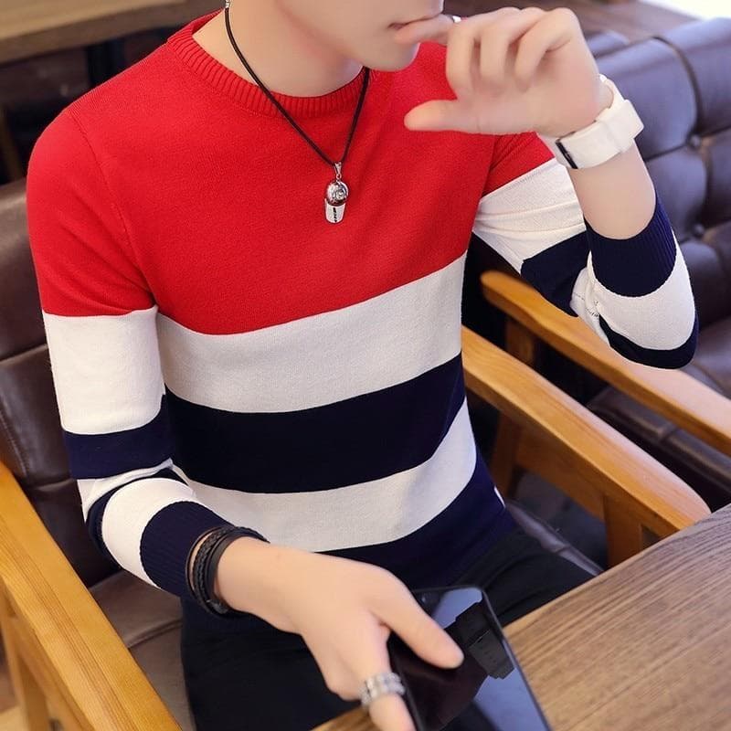 Men Casual O Neck Pullovers Sweater Men Winter Warm Clothes Korea Long Sleeve Knitted Sweater Pull Homme 3XL