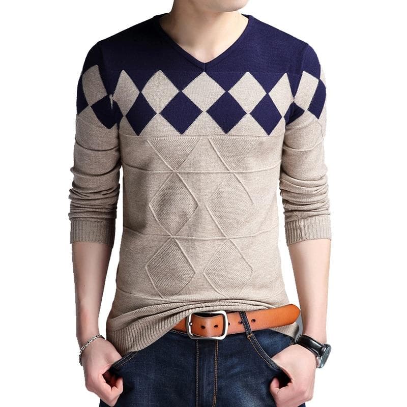 Men Autumn Vintage Collarless Sweater