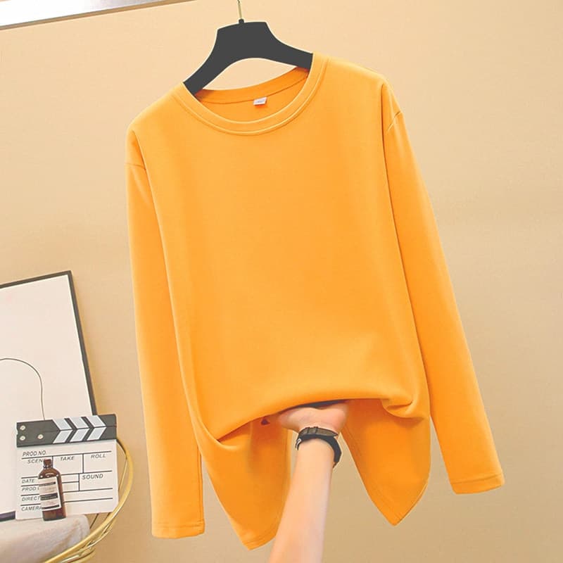 Women Cotton Long Sleeve Shirt 4XL Oversize Sexy Casual t shirt Women Korea Loose Full Tee Shirt Femme Tops