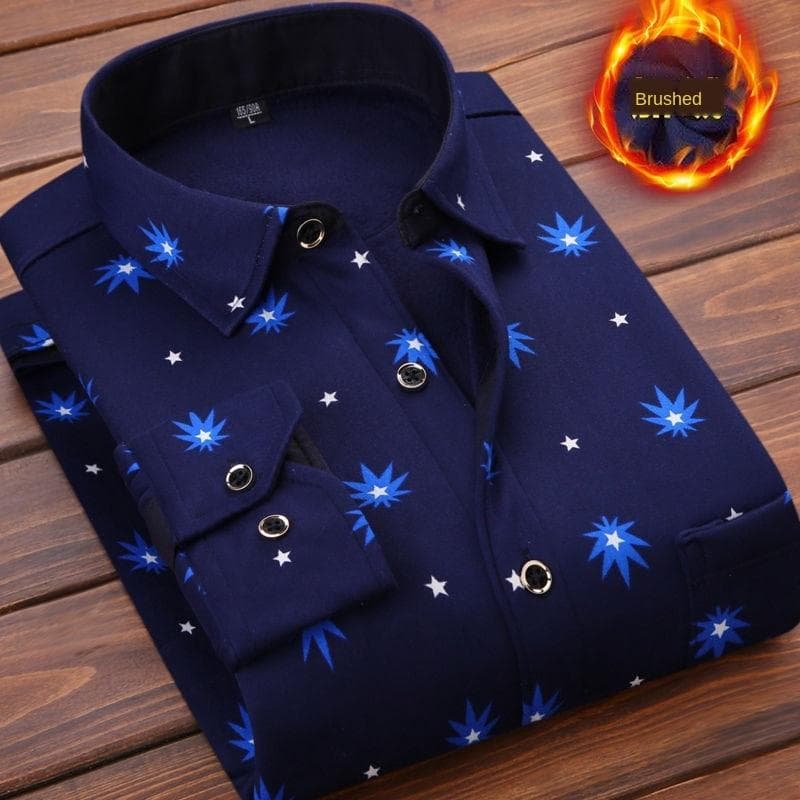 Men Long Sleeve Plaid Dress Shirt