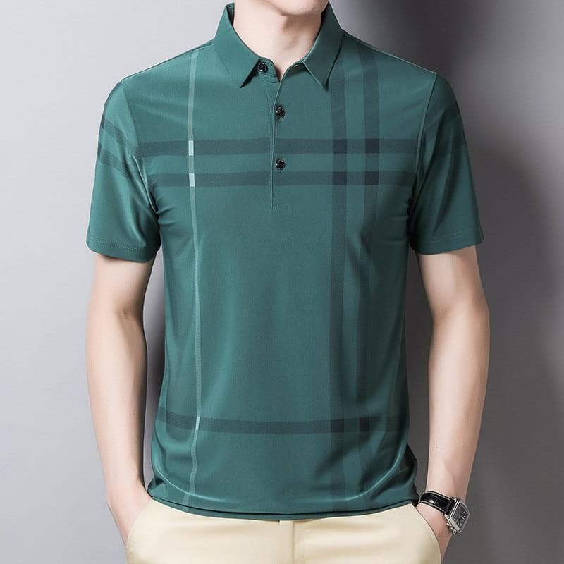 Fashion Brand Men Polo Summer Cool Thin Shirt for Men Short Sleeve Striped Casula Male Polo Shirt Korean Clothing