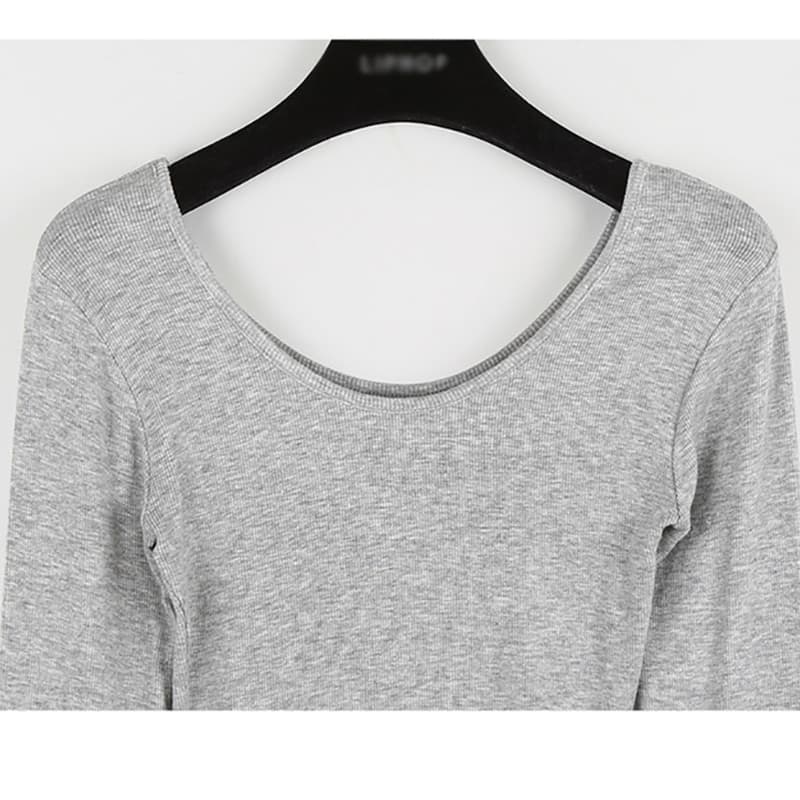 Women Screw Thread T Shirt Tops Autumn Long Sleeve Casual Basic T shirts Clothes Korean Style slim Female Cotton Shirt Femme