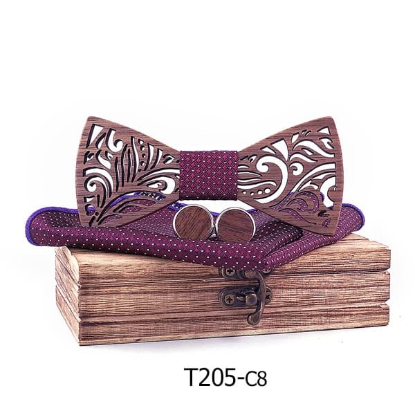 New Men Wooden Bow Tie set and Handkerchief Bowtie Necktie Cravate Homme Noeud Papillon Corbatas Hombre Pajarita Gift for men Chirstmas