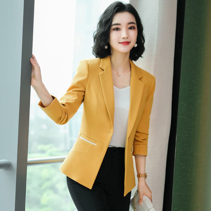 New Ladies Blazer Long Sleeve Blazer Women Suit jacket Female Feminine Blazer Femme  White Black Blazer Autumn