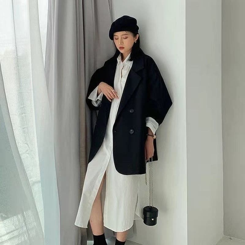 New Blazers Women Minimalist Solid Outwear Loose Elegant Retro Official Fashion High Street Feminine All-match Spring Comfortable