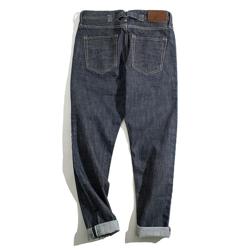 New Vintage Denim Pants American Retro Amekaji 14.8 OZ Heavy Weight Straight Wide Leg Spring Blue Oversize Jeans Men