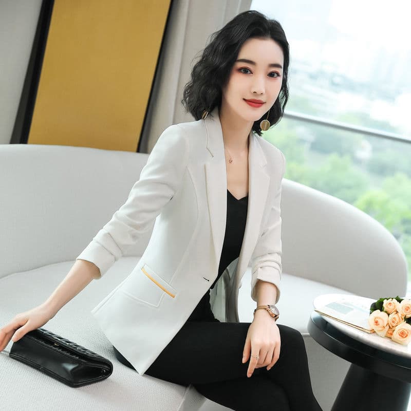 New Ladies Blazer Long Sleeve Blazer Women Suit jacket Female Feminine Blazer Femme  White Black Blazer Autumn