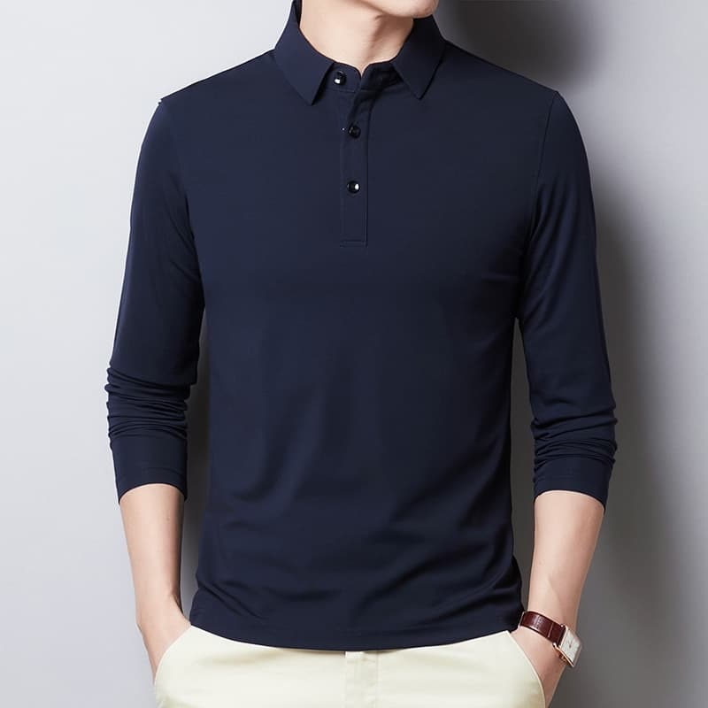 New Polo Shirt Men Cotton Long sleeve Polo Shirts Male Classic Solid Colours Slim Fit Tee shirt Homme Men Clothing T894