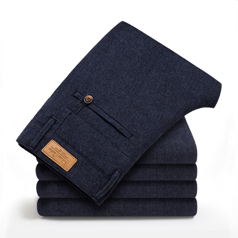 New Spring and Autumn New Classic Style Men Casual Pants Business Fashion Black Blue Elastic Regular Fit Brand Trousers Male