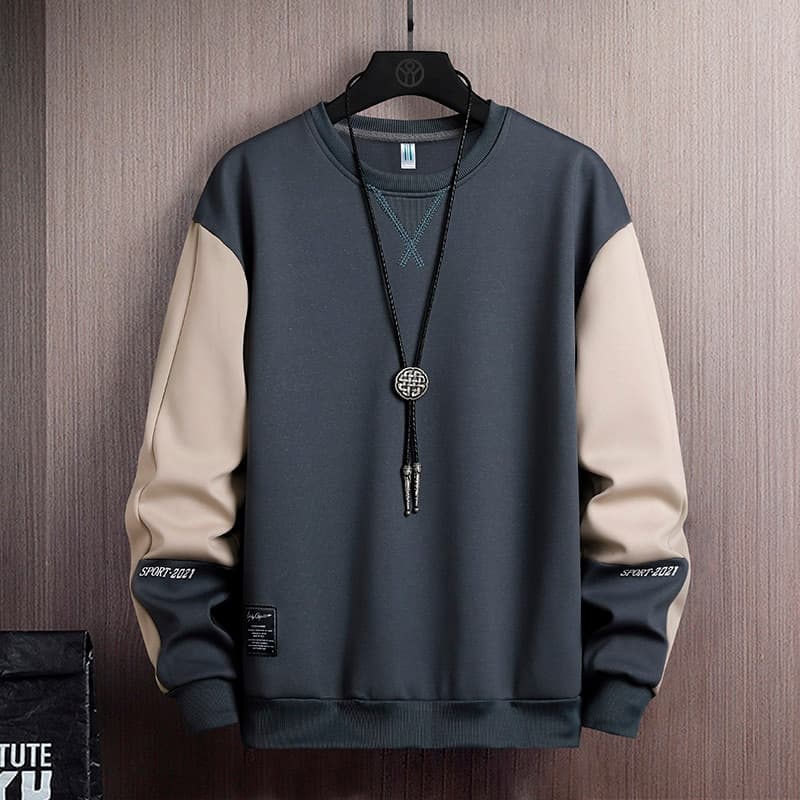 New Solid Color Black White Patchwork Sweatshirt Men Hoodies Spring Autumn Hoody Casual Streetwear Clothes