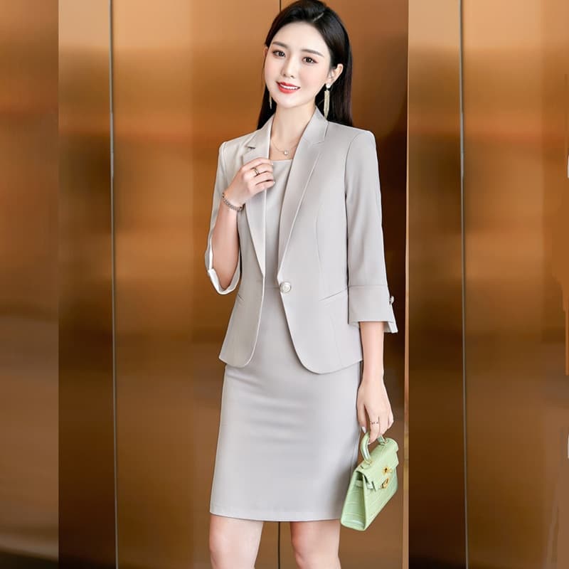 New Elegant Blazer Dress Suits Women Business Work Uniform Office Lady Professional Two Piece Set Suit Dress Female Fashion