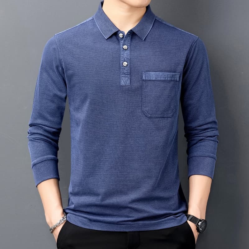 New Brand Spring Autumn Vintage Polo Shirt Men High Quality Cotton Tee Shirt Homme Long Sleeve Camisa Polo Men Clothing T1105