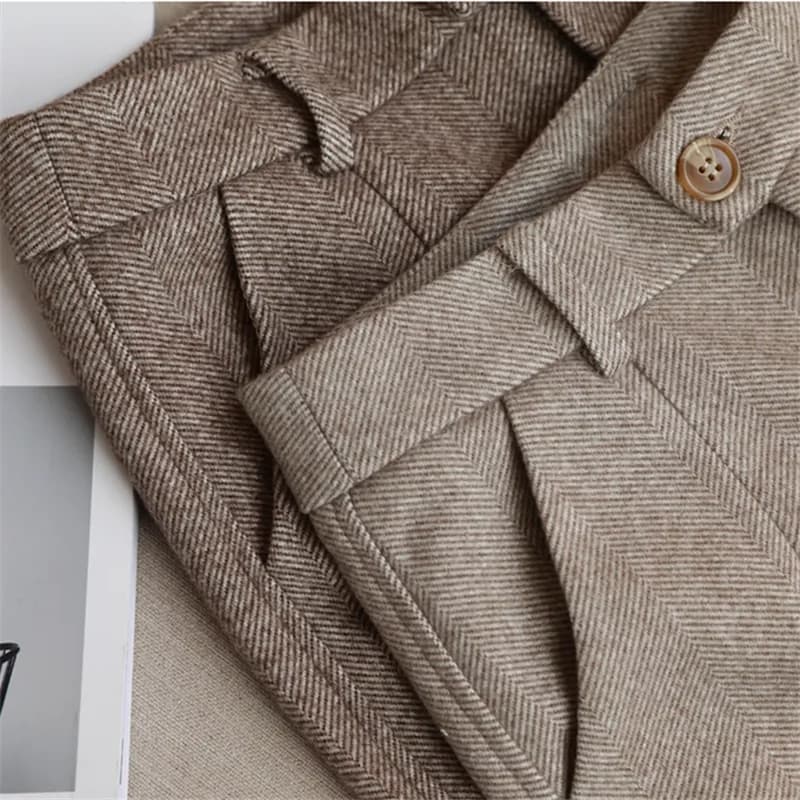 New Woolen Pants Women Harem Pencil Pants Autumn Winter High Waisted Casual Suit Pants Office Lady Women Trousers